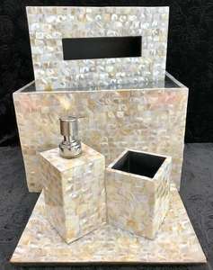 Ensemble de salle de bain moderne en nacre, décoration d'hôtel, porte-brosse à dents, ensemble de salle de bain quatre pièces avec vente - Product Image 2