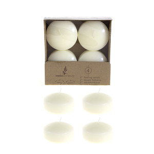 CGA063-I - 2 <b>Floating</b> Disc Candles - Ivory - Product Image 1