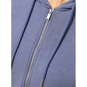 Sweat à capuche uni zippé 50% polyester 45% modal polaire respirant coupe régulière manches longues décontracté pour femme - Product Image 5