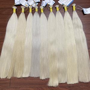 Blonde <b>Color</b> Straight <b>Hair</b> Bundle Best Quality Double Drawn <b>Hair</b> Bulk Full End Blonde Human <b>Hair</b> Extensions - Product Image 3