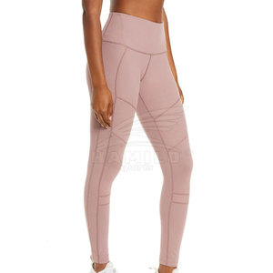 Legging deportivo para mujer Diseño personalizado con cierre de cintura elástica Estilo sólido Spandex/Pantalones de poliéster - Product Image 4