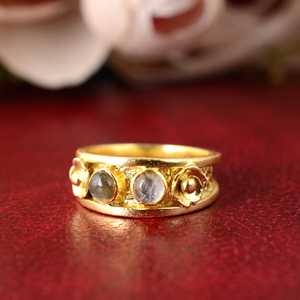 ล่าสุดการออกแบบทําด้วยมือ18พันชุบทองธรรมชาติสายรุ้งมูนสโตนแหวนพลอยแฟชั่นเครื่องประดับสําหรับผู้หญิงของขวัญสําหรับเธอ - Product Image 5