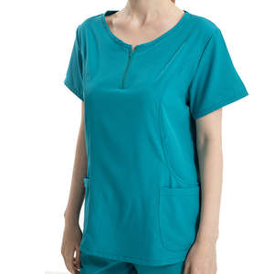 Uniforme Médico de Punto con Cuello en V, Personalizable con Logotipo, para Hombres y Mujeres, Enfermería, Verano 2025, Envío Rápido, Venta al Por Mayor - Product Image 4