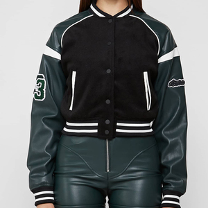 Chaqueta Varsity Letterman para Mujer, Chaqueta Bomber de Béisbol Personalizada, Ropa de Calle a la Moda, Ropa Casual Universitaria - Product Image 3