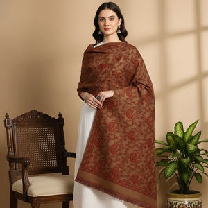 Pure Wool Kullu Shawl 80x40 Inch Handwoven with Timeless Indian Motifs Soft & Warm for Cold Weather Comfort at Wholesale Price - Product Image 1