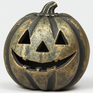 Decorative aluminium pumpkin lantern, patina polish handmade design, casting glowing <b>Halloween</b> radiance across luxury - Product Image 6