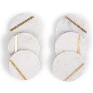 ที่รองแก้วหินอ่อนลายทางสีทองสำหรับตกแต่งบ้าน - Product Image 5