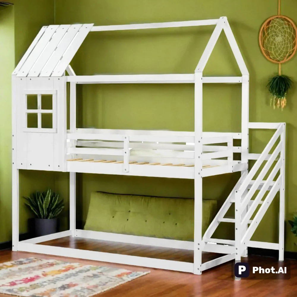 Venda quente beliche branco quarto infantil beliche de dormir com moldura de madeira maciça cama infantil beliche melhor preço