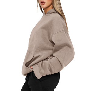 Logo personnalisé 3d Puff Printing Hoodies Tricoté Femmes Streetwear Haute Qualité Drop Shoulder Surdimensionné Pull Sweatshirt Femmes - Product Image 5