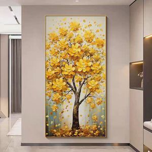 Cây Vàng nhôm hình ảnh khung tường nghệ thuật pha lê sứ sơn LED Đèn trang trí nội thất - Product Image 1