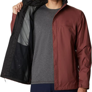 Chaqueta de lluvia de manga larga de calidad para hombre de alta tendencia impermeable de nailon pesado invierno ajuste suelto soporte lavado patrón calle cremallera - Product Image 3