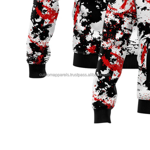 Chaqueta universitaria personalizada con logotipo frontal de cuello levantado bordado intrincado-Modelo de patrón detallado de lana y cuero 2017 - Product Image 5