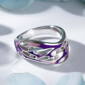 Jeulia Ice Queen Enamel Sterling Silver Fashion <b>Ring</b> for Women - Product Image 5