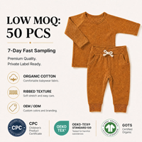 Ensemble 2 pièces haut et pantalon à manches raglan pour bébé, en côte, doux, pour enfants, pyjama, tenue d'automne, vente en gros
