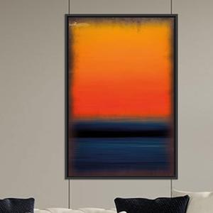 Lienzo Impreso: Arte Mural Moderno de Atardecer Abstracto sobre el Océano, Lienzo con Marco NEGRO - Product Image 1