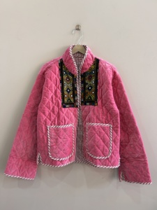 Handcrafted Vintage Embroidered Patchwork <b>Velvet</b> Jacket Boho Ethnic Winter Coat - Product Image 3