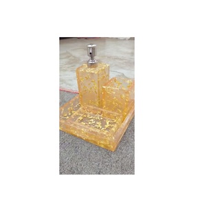 Marble Look White Resin 5 Pieces Set for Home Decor Bathroom Accessories Set Resin Bath Set Soap Dispenser Toothbrush Holder - Product Image 6