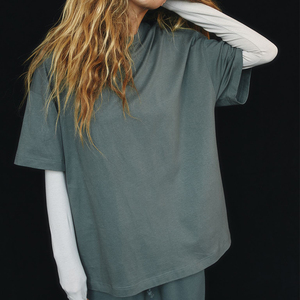 Chemises crop top pour femmes oversize Ladies Street Wear T shirts à manches longues pour femmes Custom 100% Cotton t-shirts pour femmes - Product Image 1