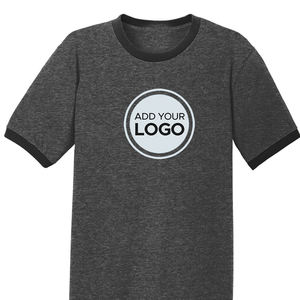 Camiseta Ringer Unisex de Algodón - Color Carbón/Negro, Diseño Port & Company - Product Image 3