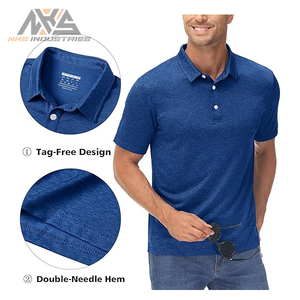 Golf de hombre de alta calidad para Polo de talla grande cómodo de manga corta de algodón transpirable Cierre de 3 botones estilo informal - Product Image 4