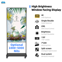 Écran d'affichage numérique pour vitrine de magasin, haute luminosité 3000 nits, pour affichage publicitaire en magasin de détail