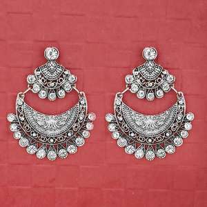 Jeweljunk <b>Fine</b> <b>Dangle</b> <b>Earrings</b> Austrian Stone Silver Plated 1314703 Model - Product Image 1