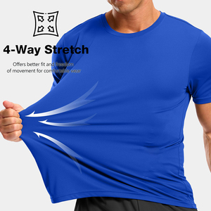 Ropa de calle para hombre, camiseta de alta calidad con timbre, producto personalizado, camiseta de tela elástica con cuello redondo en blanco para hombre - Product Image 4