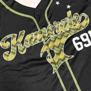 Camiseta de béisbol negra barata tendencia personalizada con sublimación de números diseño en relieve camiseta de béisbol - Product Image 4