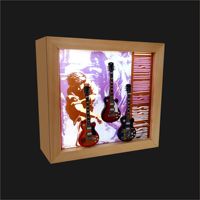 Cadre de présentation en bois avec lumière électrique et conception d'image en acrylique, artisanat fait main, instrument de musique