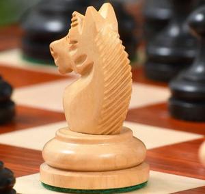 Piezas de Ajedrez de Análisis Knubbel de Lujo, Vintage, de 1930, Hechas a Mano en Madera de Boj Ebonizada y Natural, 3 Rey, al Mejor Precio - Product Image 3