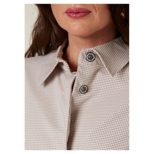 Italiano a medida todas las estaciones viscosa Micro Vichy mujer camisa abrigo gabardina de un solo pecho diferentes colores disponibles - Product Image 5