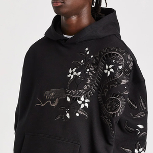 เสื้อฮู้ดผู้ชายขายดี ราคาถูก สไตล์ล่าสุด สีพื้น ปักลาย สำหรับใส่ลำลอง - Product Image 4