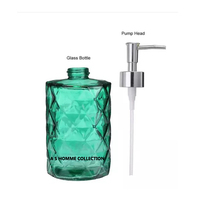 Distributeur de savon en verre gris au design fantastique avec motif floral doré, accessoire de salle de bain décoratif, élégant porte-accessoires de coiffeuse