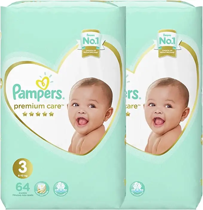 Export Pampers Premium Care Size (4) Large 8-14Kg/9-14 kg 23 pannolini