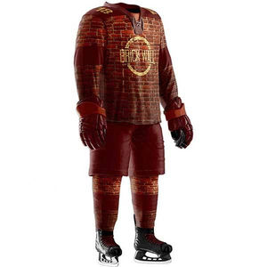 2025 Uniforme de hockey sobre hielo de poliéster transpirable hecho a medida Bajo MOQ y precio Conjuntos de diseño OEM en su propio estilo - Product Image 2