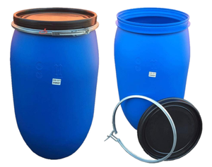 Vente en gros de fûts en plastique bleus de 200 L (55 gallons), qualité alimentaire, recyclables, pour l'emballage de liquides et de produits chimiques - Product Image 2