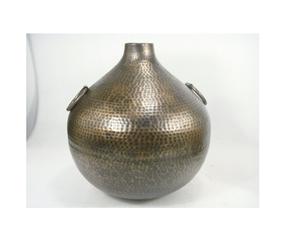 Florero martillado de oro negro de metal para decoración del hogar - Product Image 1