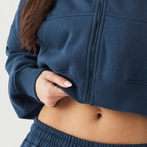 Sudadera con Capucha de Forro Polar para Mujer, Estilo Simple, Material Transpirable y Duradero, con Cierre de Cremallera y Logotipo Personalizado, Precio Económico para Pedidos al por Mayor - Product Image 3