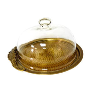 Moderno y Elegante Soporte para Pastel de Madera con Acabado en Nogal y Tapa de Cristal para Fiestas de Cumpleaños, Bodas o Celebraciones de Año Nuevo - Product Image 2