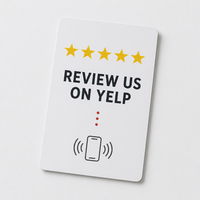 Carte de poche NFC personnalisable pour avis Yelp, carte en acrylique à clipser pour les commentaires des clients dans les cafés, salons, commerces et au comptoir d'accueil