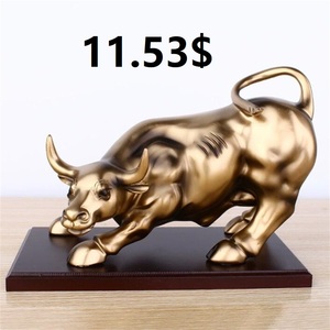 Arte decorativa creativa madre e bambino statue di elefante muro <span class=keywords><strong>d</strong></span>'<span class=keywords><strong>oro</strong></span> scultura di toro di strada statuetta cavallo animale in resina artigianato - Product Image 4