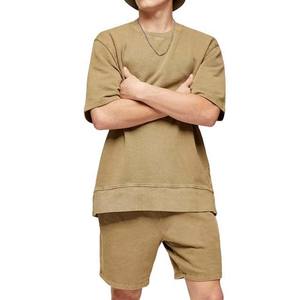 Nouvel ensemble de shorts pour hommes, tenue d'été respirante, style streetwear décontracté, 100% coton, logo personnalisé, ensemble 2 pièces - Product Image 6