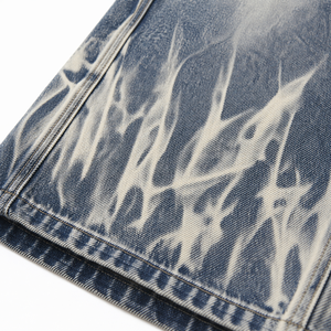Custom Distressed Embroidery <b>Men</b> <b>Men</b>’s Washed Denim Jorts Baggy <b>Shorts</b> Loose Fit <b>Knee</b> <b>Length</b> Streetwear Bleach Jean <b>Shorts</b> - Product Image 6