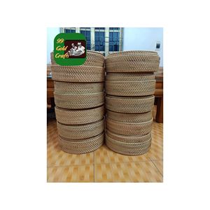 NATURAL HANDMADE RATTAN TRAY ECO FRIENDLY BAMBOO DESIGN FOR FOOD STORAGE COFFEE TEA AND HOME <b>TABLE</b> <b>DISPLAY</b> - Product Image 2