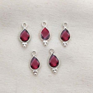 Dijes de Cuarzo Esmeralda en Forma de Pera con Bisel, Hechos a Mano, Corte Briolette, Plata de Ley 925, para Fabricación de Joyería, Dijes al por Mayor - Product Image 2