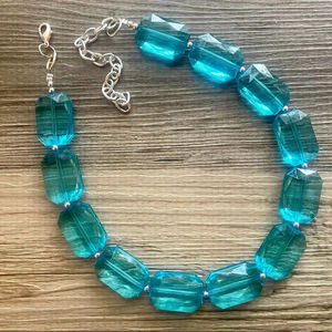 Collar de cuentas de resina de diamante transparente para fiestas de boda compromiso fiestas de Navidad y ropa de oficina - Product Image 1