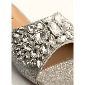 613 G Metallic Gold Jewel Slides Lightweight Breathable Summer Upper Printed with <b>Soft</b> PU PVC Insole for Outdoor Use - Product Image 3