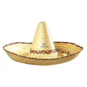 Topi pelindung matahari wanita musim panas sedotan kertas kustom oleh buatan Meksiko grosir koboi jerami jumlah besar untuk wanita