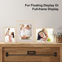 11x14 Set bingkai mengambang 2 bingkai foto kaca ganda terbuat dari tampilan kayu Solid ukuran apa pun foto hingga 11x14 pemasangan dinding