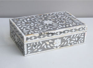 Caja de recuerdo con Incrustaciones de nácar Premium, elegante organizador de joyas para decoración del hogar y regalos Tradebyd - Product Image 5
